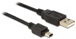 Juhe Delock Mini USB male, USB 2.0 A male, 0.7 m, must v.