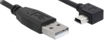 Adapter Delock USB-A - miniUSB USB, USB 2.0 B-mini male, 0.5 m, must v.