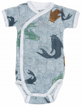 L&uuml;hikeste varrukatega beebi body, klassikaline, imikutele Lodger Empire Fish Short Sleeve Romper Dusty Turqoise, sinine, 62