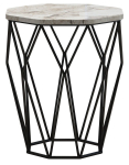Kohvilaud Kalune Design Sofya Marble, valge v./must v./beež v., 46 cm x 46 cm x 57 cm