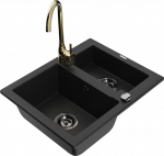 K&ouml;&ouml;givalamu Mexen Carlos 6518581500-77+670200-50+66921-70, graniit, 58 cm x 47 cm x 17.7 cm, kuldne/must