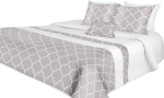 Voodikate NMD-B01, valge v./hall v., 260 cm x 240 cm