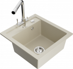 K&ouml;&ouml;givalamu koos kraaniga Mexen Vito Duero, vaik/graniit, 52 cm x 49 cm x 21 cm, kroom/pruunikas