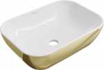 Vannitoa kraanikauss Mexen, keraamiline, 45.5 cm x 32.5 cm x 13.5 cm, kuldne/valge
