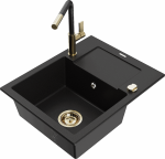 K&ouml;&ouml;givalamu koos kraaniga Mexen Enzo, vaik/graniit, 57.6 cm x 46.5 cm x 17.4 cm, must