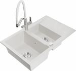 K&ouml;&ouml;givalamu koos kraaniga Mexen Gaspar, vaik/graniit, 73.7 cm x 47.5 cm x 17.7 cm, valge