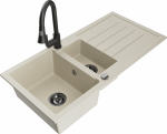 K&ouml;&ouml;givalamu koos kraaniga Mexen Andres Beige+Black, graniit, 100 cm x 50 cm x 20 cm, beige+black