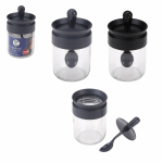 V&uuml;rtsipurkide komplekt, l&auml;bipaistev/must, 220 ml