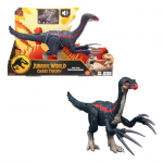 M&auml;ngukujuke, dinosaurus Mattel Jurassic World Slash N Roar Therizinosaurus, must v./punane v.