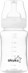 Laia kaelaga pudel beebidele Akuku A0107, 240 ml, 0 kuud, l&auml;bipaistev
