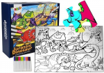 Joonistustarvik, dinosaurus Lean Toys Jurassic, mitmev&auml;rviline