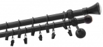 Kardinapuu komplekt Olimp Monako, 150 cm, &Oslash; 19 mm, must