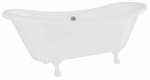 Vann, teisaldatav Besco Amelia, 190 cm x 77 cm x 69 cm, ovaalne, valge/kroom