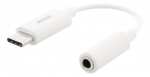 Adapter Deltaco Baltic, USB Type-C/3.5 mm female, 10 cm, valge v.