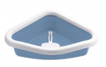 Raamiga kassitualett Stefanplast Sprint Corner, sinine v./valge v., suletud, 56 cm x 40 cm x 14 cm