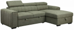 Nurgadiivan - voodi Home4you Odelia RC, heleroheline v., parem, 248 x 159 cm x 99 cm