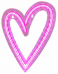 Dekoratsioon "S&uuml;da" SBS Love Mode On LED-valgustusega, 26 cm, roosa v.