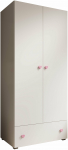 Riidekapp ADRK Emily, valge v./roosa v., 50 cm x 80 cm x 177 cm