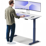 Reguleeritava k&otilde;rgusega arvutilaud Desktronic HomeOne, 140 cm x 70 cm, 72 - 122 cm, valge lauaplaat/sinine raam