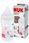 Lutipudel Nuk Perfect Match Peppa Pig, 260 ml, 3 kuud, l&auml;bipaistev v./sinine v./roosa v.