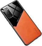 Telefoni &uuml;mbris Mocco Lens Leather Back Case, must v./oranž v., Apple