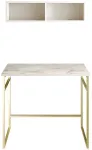 Kirjutuslaud ja riiul Kalune Design Gama 541HDL1108, 90 cm x 60 cm, 75 cm, kuldne v./valge v.