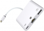 Adapter MicroConnect Lightning - Lightning/RJ-45/USB Lightning male, Lightning/RJ-45/USB - female, valge