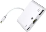 Adapter MicroConnect Lightning - Lightning/RJ-45/USB LIGHT-HUB2 Lightning male, Lightning/RJ-45/USB - female, valge v.
