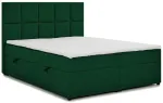 Voodi kahekohaline kontinentaalne Glossy Kronos 19, 145 x 210 cm, roheline v., madratsiga, p&otilde;hjalippidega