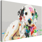 Maalimine numbrite j&auml;rgi Artgeist Colourful Puppy MA_0322, mitmev&auml;rviline, 60 x 40 cm