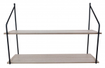 Riiul Domoletti, must/puidu, 42 cm x 13 cm x 60 cm