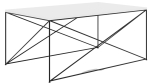 Kohvilaud Dante, valge v./must v., 100 cm x 60 cm x 43 cm