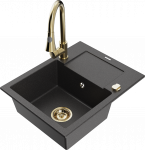 K&ouml;&ouml;givalamu koos kraaniga Mexen Enzo, vaik/graniit, 57.6 cm x 46.5 cm x 17.4 cm, valge/must