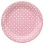 &Uuml;hekordne taldrik PAW Pink Dots, &Oslash; 23 cm, 8 tk