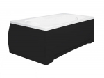 Vann, sisseehitatav Besco Bona, 140 cm x 70 cm, ristk&uuml;lik, valge/must