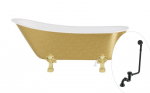 Vann, teisaldatav Besco Olaya Glam, 160 cm x 67 cm x 68 cm, ovaalne, kuldne/valge