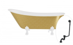 Vann, teisaldatav Besco Olaya Glam, 160 cm x 68 cm x 68 cm, ovaalne, kuldne/valge
