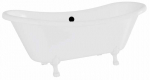 Vann, teisaldatav Besco Amelia, 190 cm x 77 cm x 69 cm, ovaalne, valge/must