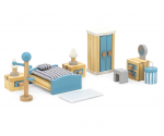 M&ouml;&ouml;bel, komplekt Viga Toys PolarB Main Bedroom, sinine v./pruun v.