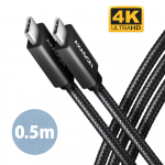 Juhe Axagon BUCM32-CM05AB, 2 x USB Type-C, 50 cm, must v., 100 W
