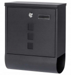 Postkast M44D, must v., 9.6 cm x 30.5 cm x 33.5 cm