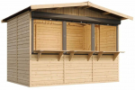 Puidust ostukiosk Timbela SmartSide M150AZ, 263 cm x 336 cm x 232 cm, pruun v.