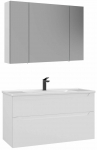 Vannitoa m&ouml;&ouml;bli komplekt Kalune Design Messina, valge matt v., 45 cm x 100 cm x 55 cm