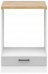 Kapp integreeritavatele kodumasinatele Junona Line, valge v./helehall v./kuldne tamm v., 51 cm x 60 cm x 85.7 cm