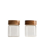 Toidu s&auml;ilitamise konteinerite komplekt Homla Woodly 006523, 0.2 l, l&auml;bipaistev v./pruun v.