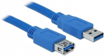 Kaabel Delock Cable 82538 Extension cable USB 3.0 Type A male to USB 3.0 Type A female USB 3.0 type A male, USB A female, 1 m, sinine v.