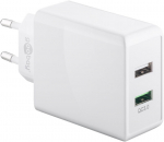 Telefoni laadija Goobay 44957, 2 x USB, valge v., 28 W