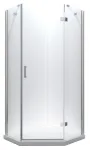 Du&scaron;ikabiin Besco Viva V5P-90-195-C, viisnurkne, aluseta, 90 cm x 90 cm x 195 cm, l&auml;bipaistev v./kroom v./karastatud
