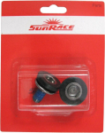 &Uuml;hendusvarda poldid SunRace Bas15 M8 CHWH159, plastik/metall, must v./kroom v., 2 tk