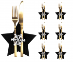 J&otilde;ulu s&ouml;&ouml;giriistade &uuml;mbris Star, 15 cm x 15 cm, must v., 6 tk